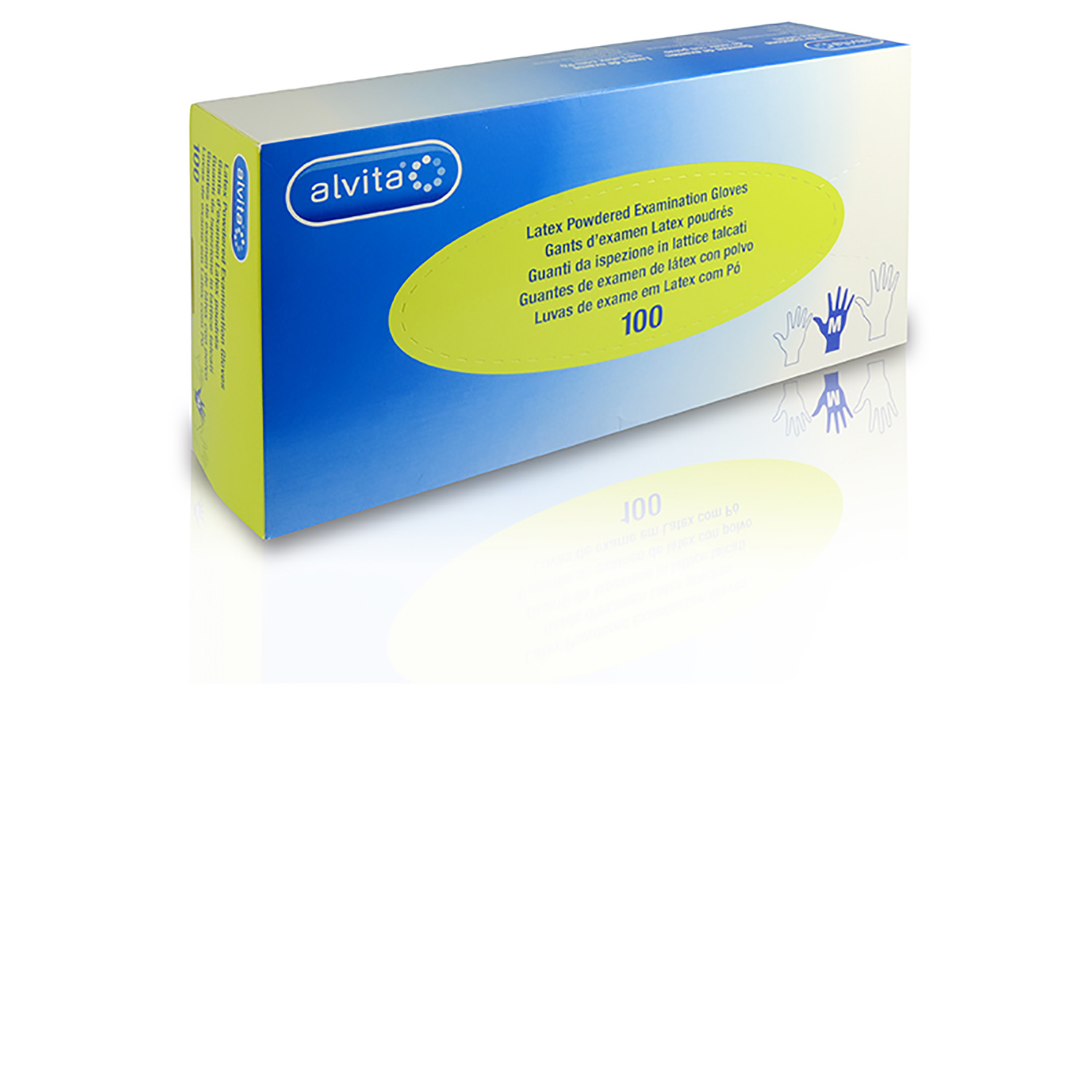 Guanti da ispezione in lattice talcati Alvita