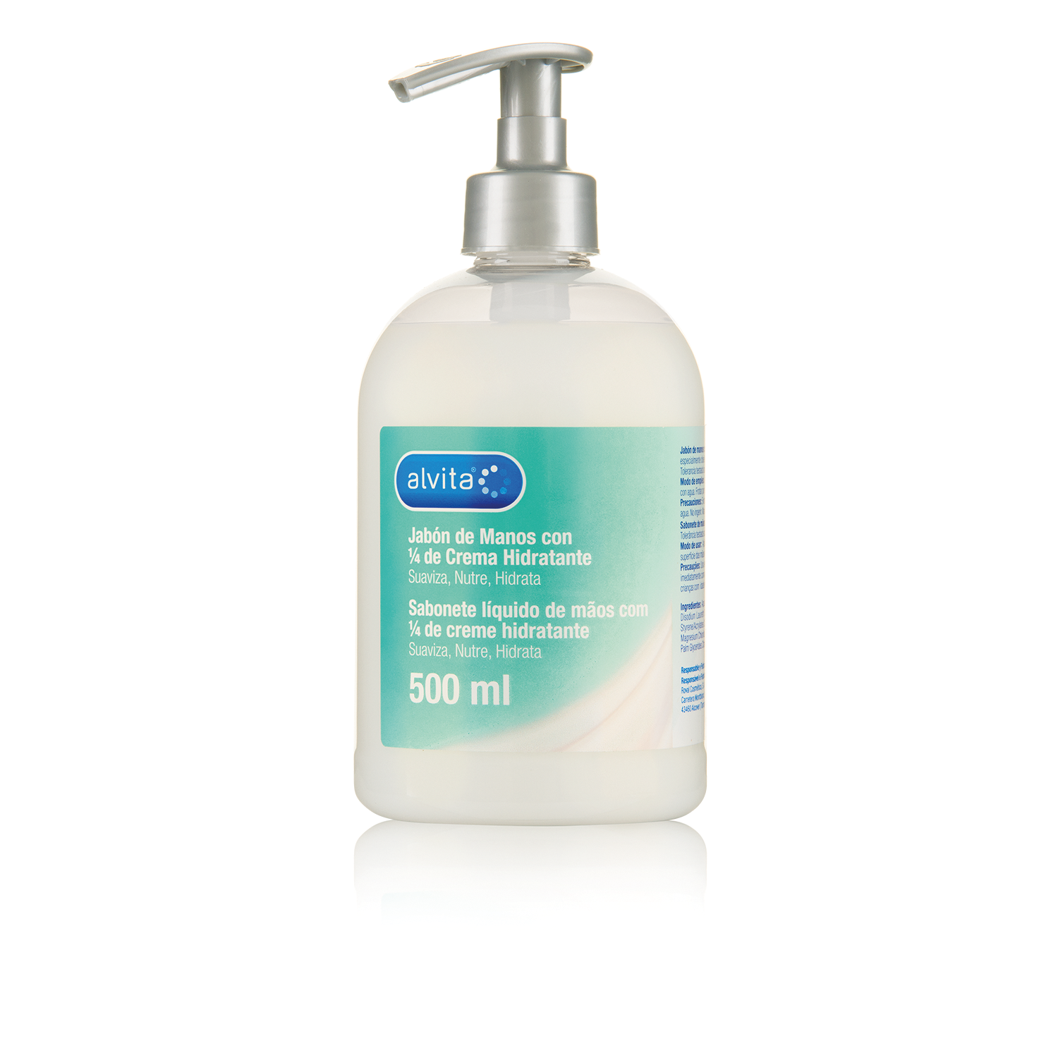 Sabonete líquido de mãos com 1/4 de creme hidratante Alvita