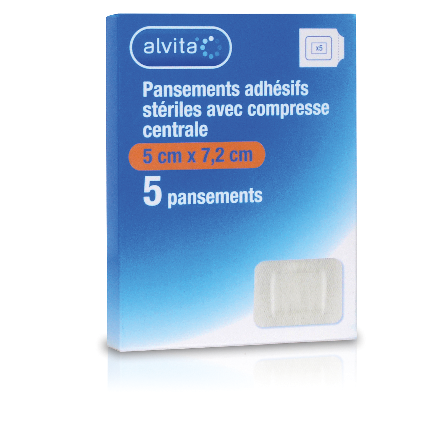 Alvita Sterile Adhesive Plasters with Central Gauze