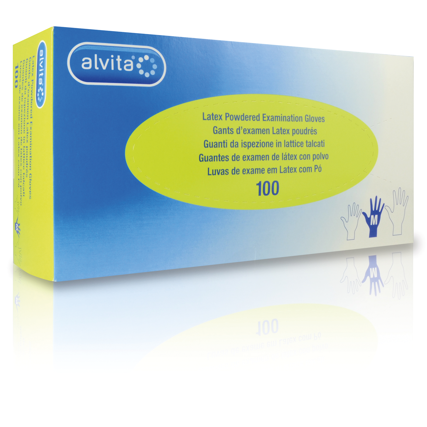 Guantes de examen de látex con polvo Alvita