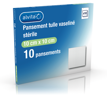 Pansement tulle vaseliné stérile Alvita