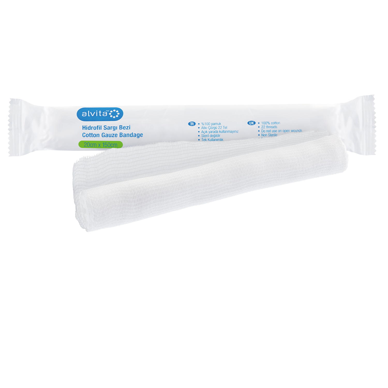 Cotton Gauze Bandage Think Alvita