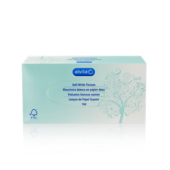 Mouchoirs blancs en papier doux Alvita