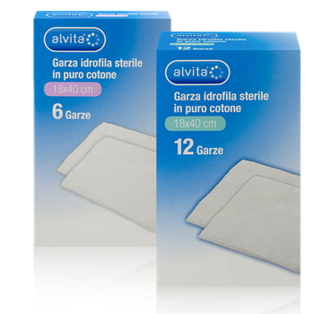 Garza idrofila sterile in puro cotone Alvita